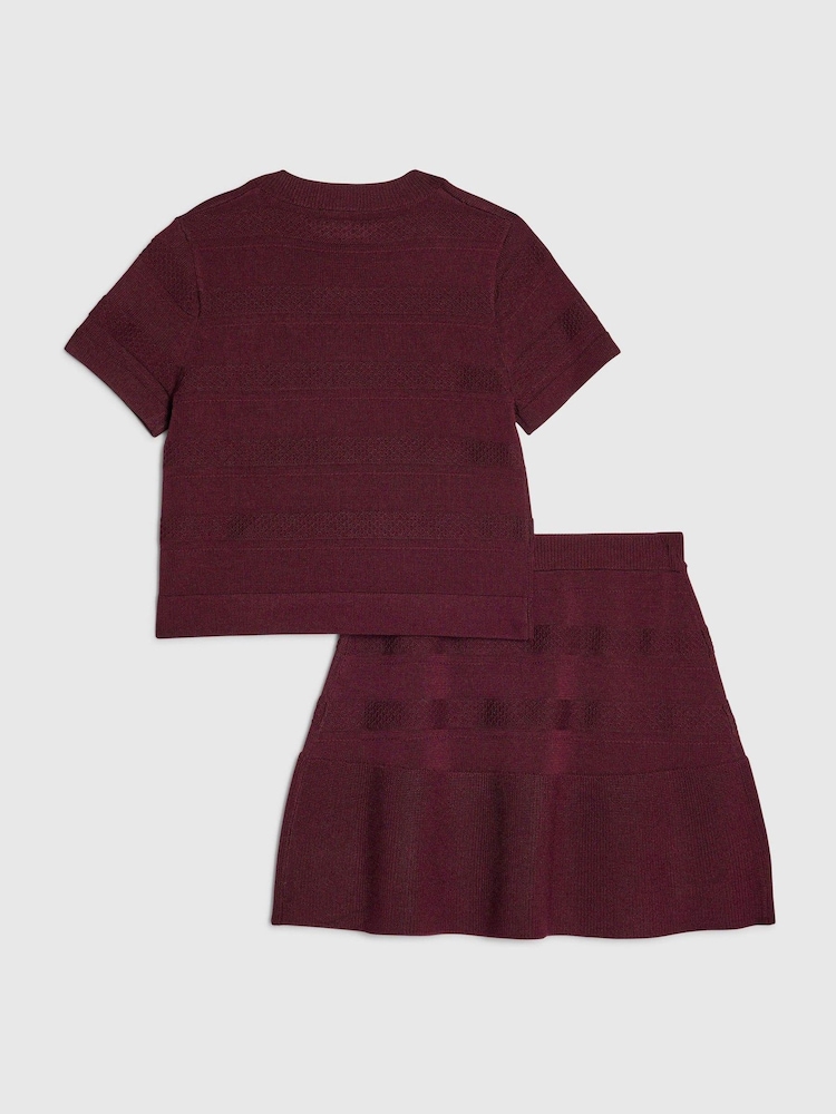 River Island Red Studded Top & Skirt Set - Image 2 of 5 River Island Red Studded Top & Skirt Set - Image 2 of 5