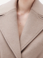Remain Slim Fitted Long Line Brown Coat - Image 3 of 6