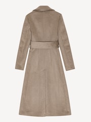 Remain Slim Fitted Long Line Brown Coat - Image 5 of 6