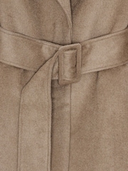 Remain Slim Fitted Long Line Brown Coat - Image 6 of 6