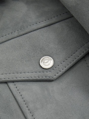 Reiss Sky Blue Eden Suede Trucker Jacket - Image 6 of 6