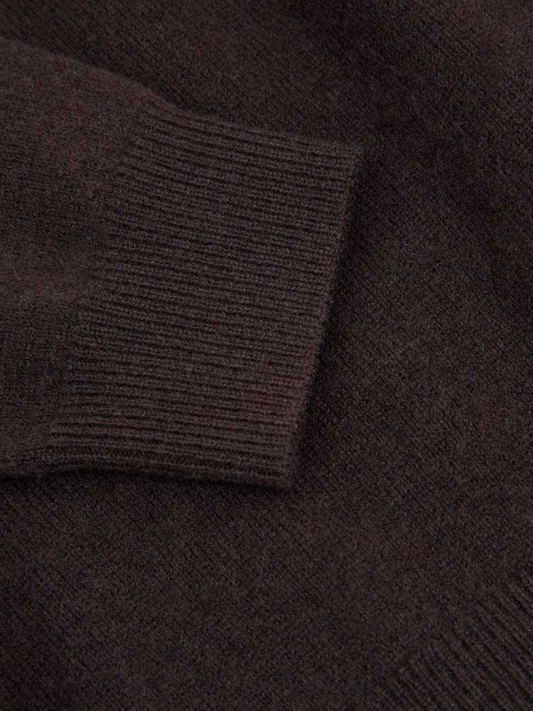Marrón chocolate - Reiss Grange Wool-Cashmere Open Collar Polo Shirt - Imagen 4 de 4 Marrón chocolate - Reiss Grange Wool-Cashmere Open Collar Polo Shirt - Imagen 4 de 4