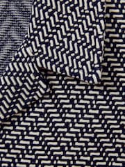 Reiss Navy Jono Zig-Zag Cuban Collar Shirt - Image 4 of 4