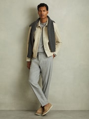 Reiss Off White Eden Suede Trucker Jacket - Image 1 of 6