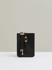 Reiss Black Vienna Leather Phone Holder - Image 1 of 4