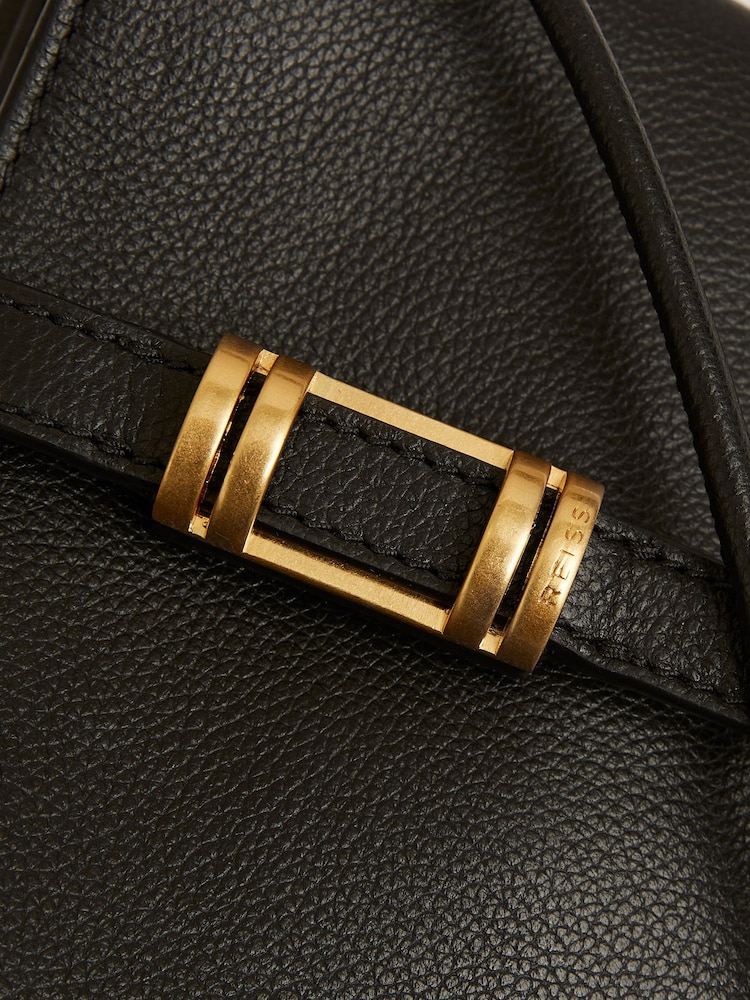 Reiss Black Vienna Leather Phone Holder - Image 4 of 4