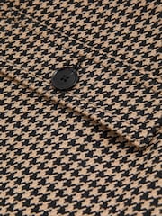 Reiss Black/Camel Lena Dogtooth Check Mini Skirt with Wool - Image 5 of 5
