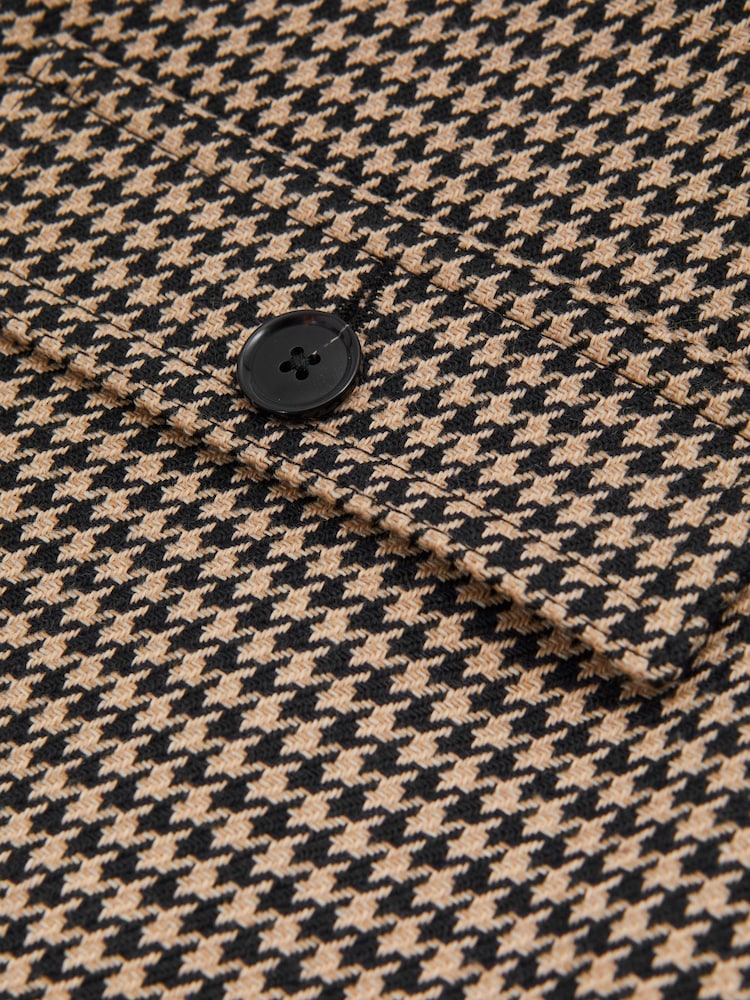 Reiss Black/Camel Lena Dogtooth Check Mini Skirt with Wool - Image 5 of 5