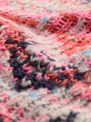 Pink Fluoro High Neck Patterned Neppy Stripe Knitted Jumper - Image 12 of 13