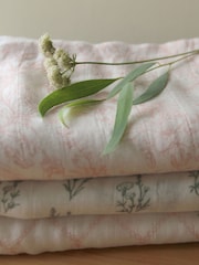 aden + anais Pink Large Blankets Silky Soft French Floral Print 100% Cotton Muslins 3 Pack - Image 4 of 10
