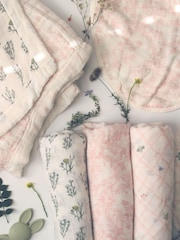 aden + anais Pink Large Blankets Silky Soft French Floral Print 100% Cotton Muslins 3 Pack - Image 9 of 10