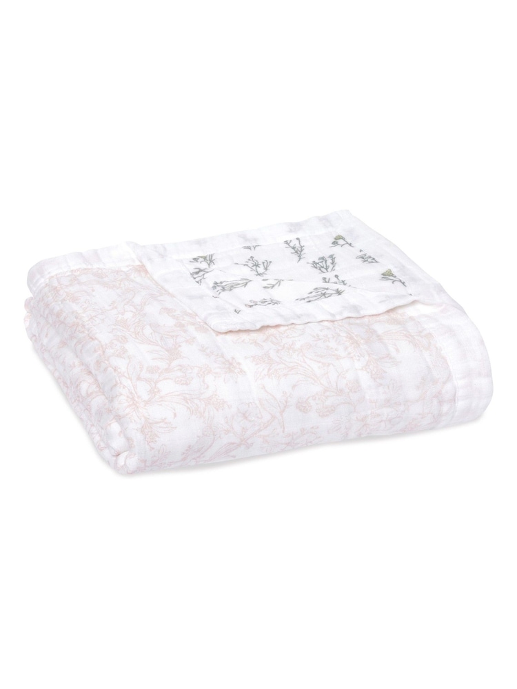 aden + anais Pink Dream Silky Soft French Floral 100% Cotton Blanket - Image 3 of 3