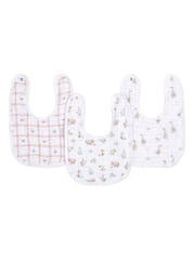 aden + anais Pink Essentials 100% Cotton Country Floral Muslin Baby Snap Bibs 3 Pack - Image 1 of 4