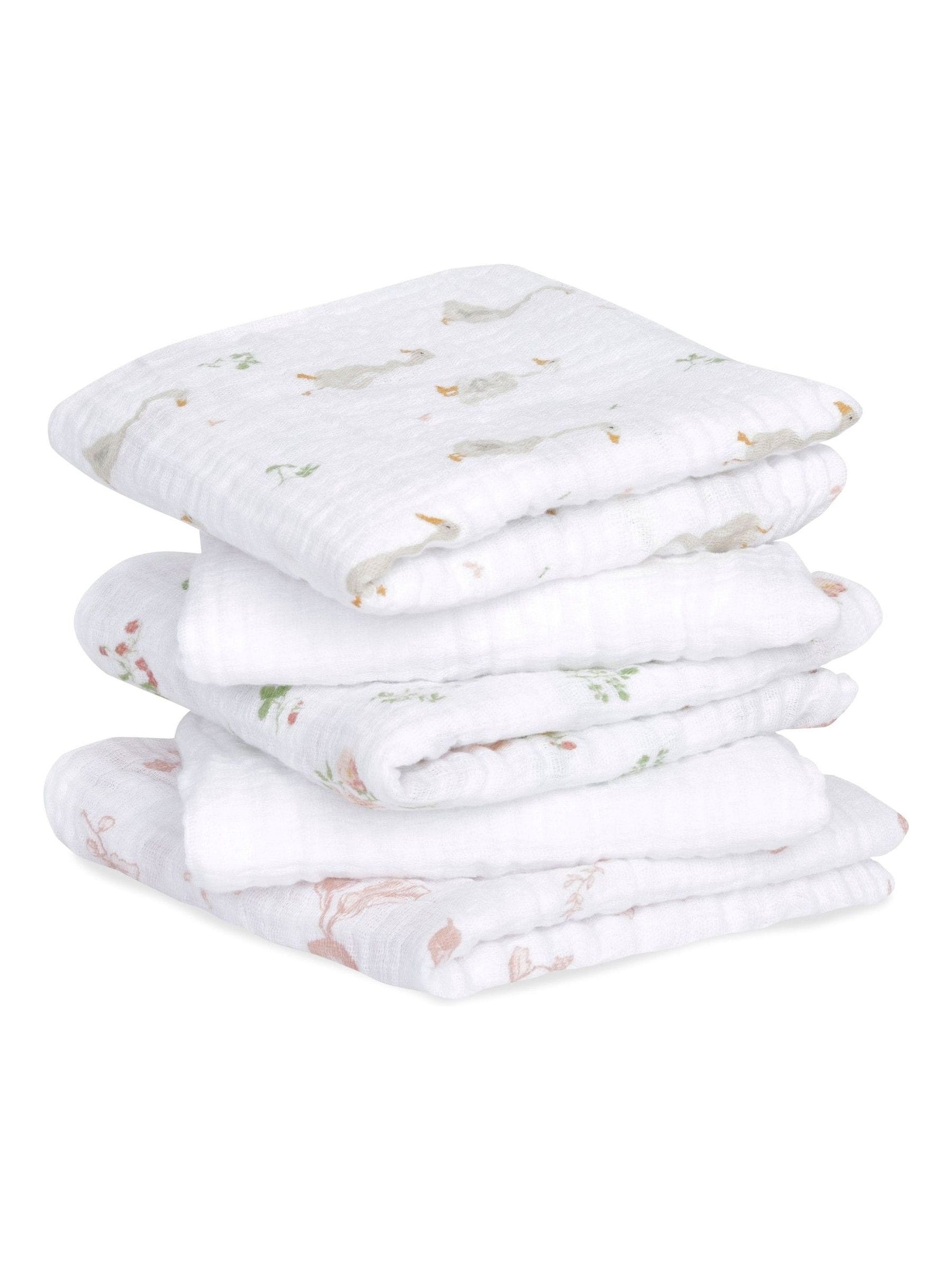 aden + anais Pink Essentials 100% Cotton Squares Country Floral Muslins 5 Pack view 1