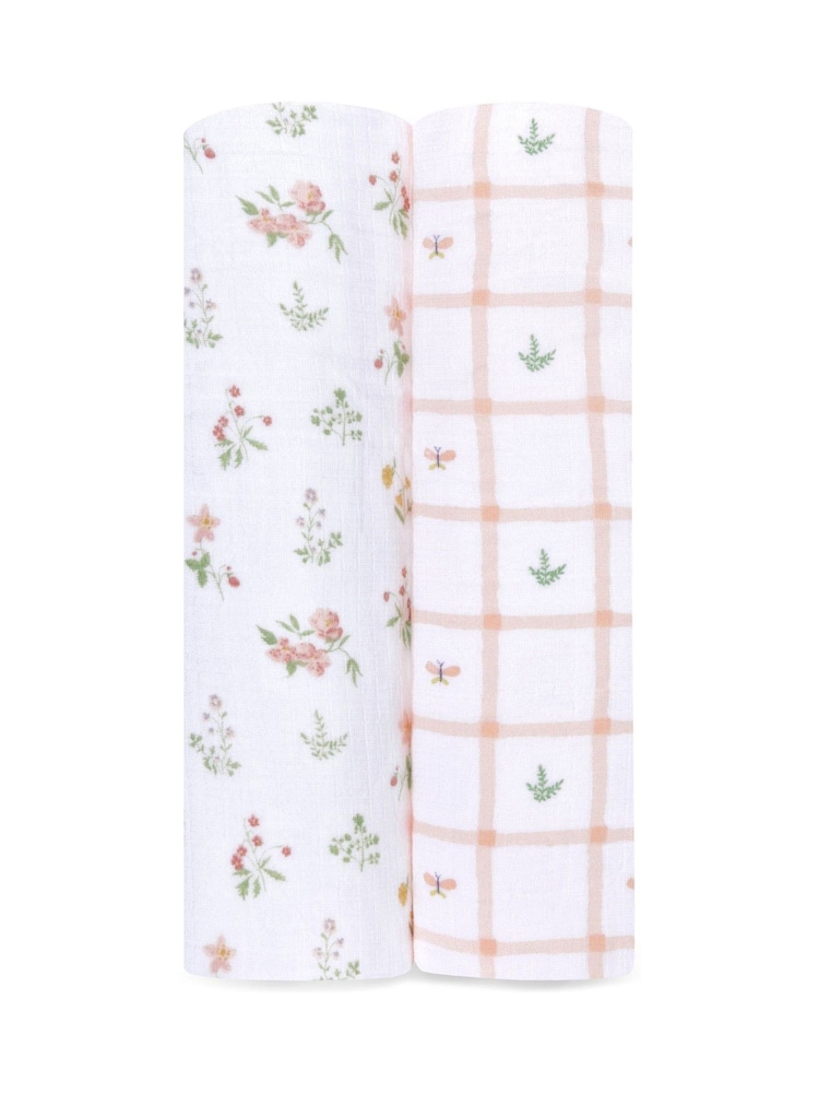 Aden + Anais Essentials 100% Bombaž odeja Country Rožast vzorec Muslins 2 Pack - Slika 1 iz 2