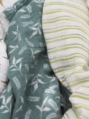 aden + anais Green Essentials 100% Cotton Blanket Dino Jungle Muslins 4 Pack - Image 2 of 8