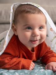aden + anais Green Essentials 100% Cotton Blanket Dino Jungle Muslins 4 Pack - Image 4 of 8