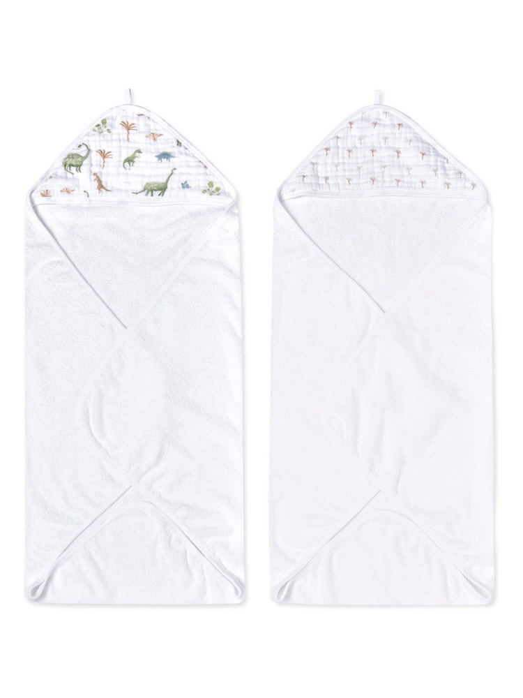 aden + anais Pink Essentials Hooded Towel Country Floral 100% Cotton Muslins 2 Pack - Image 1 of 6 aden + anais Pink Essentials Hooded Towel Country Floral 100% Cotton Muslins 2 Pack - Image 1 of 6