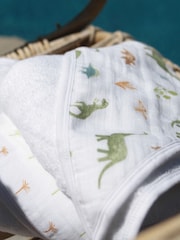 aden + anais Pink Essentials Hooded Towel Country Floral 100% Cotton Muslins 2 Pack - Image 5 of 6