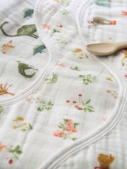 aden + anais Green Essentials 100% Cotton Baby Burpy Bib Dino Jungle Muslin - Image 4 of 5