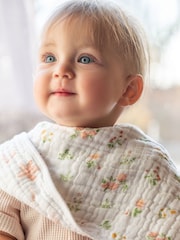 aden + anais Pink Essentials 100% Cotton Baby Burpy Bib Country Floral Muslin - Image 1 of 3