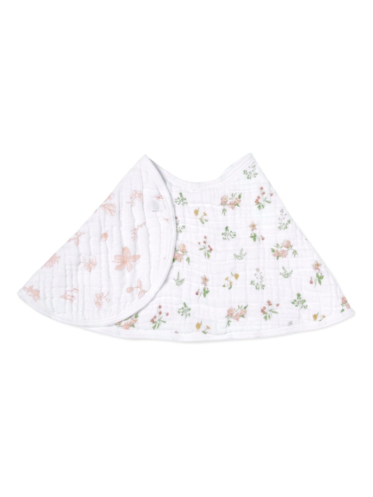 aden + anais Pink Essentials 100% Cotton Baby Burpy Bib Country Floral Muslin - Image 3 of 3