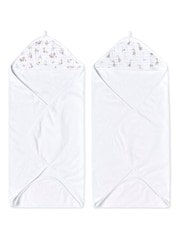 aden + anais Green Essentials Dino Jungle Hooded 100% Cotton Towels 2 Pack - Image 1 of 5