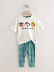 Blue/Neutral Paw Patrol Short Sleeve 100% Cotton T-Shirts and Leggings Set (3mths-8yrs) - Image 5 of 8
