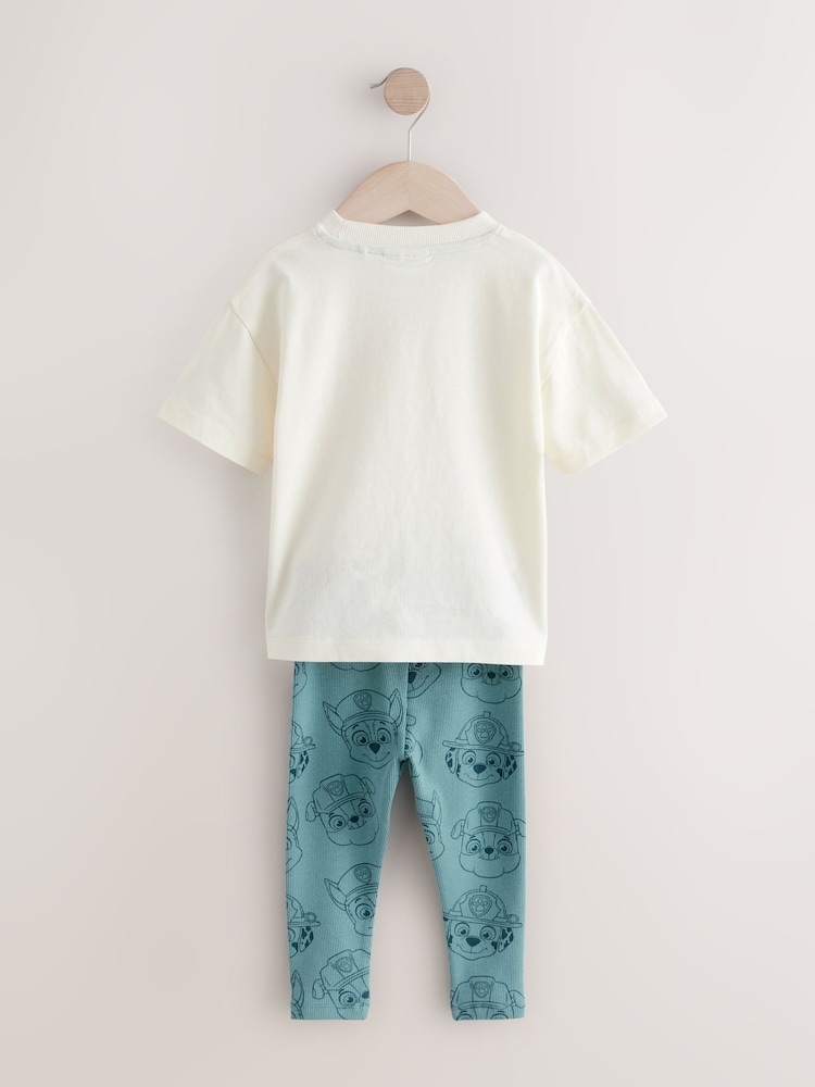 Blue/Neutral Paw Patrol Short Sleeve 100% Cotton T-Shirts and Leggings Set (3mths-8yrs) - Image 6 of 8