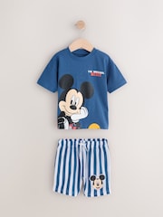 Blue/White Mickey Mouse T-Shirt & Shorts Set (3mths-8yrs) - Image 1 of 9