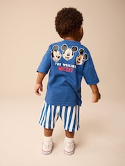 Blue/White Mickey Mouse T-Shirt & Shorts Set (3mths-8yrs) - Image 3 of 9