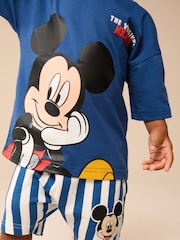 Blue/White Mickey Mouse T-Shirt & Shorts Set (3mths-8yrs) - Image 4 of 9
