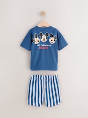 Blue/White Mickey Mouse T-Shirt & Shorts Set (3mths-8yrs) - Image 7 of 9