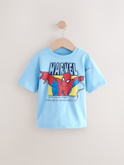 Blau - Kurzarm-T-Shirt mit Spider-Man-Motiv aus 100 % Baumwolle (3M.–8J.) - Bild 1 von 4