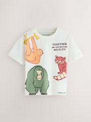 Ecru - London Zoo Short Sleeve 100% Cotton T-Shirt (3mths-8yrs) - Imagem 1 de 6