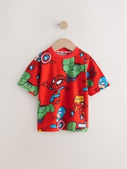 Red Marvel Short Sleeve 100% Cotton T-Shirt (6mths-8yrs) - Image 1 of 4