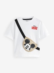 White Mickey Mouse Short Sleeves Bumbag T-Shirt (3mths-8yrs) - Image 1 of 4
