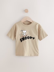 Neutral Snoopy Short Sleeve Back Print T-Shirt (3mths-7yrs) - Image 1 of 4