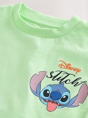 Green Lilo & Stitch Short Sleeve 100% Cotton T-Shirt (3mths-8yrs) - Image 3 of 4