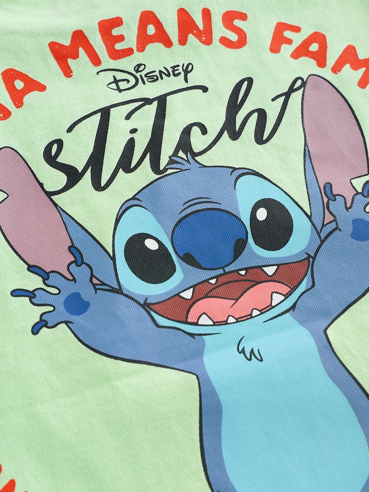 Green Lilo & Stitch Short Sleeve 100% Cotton T-Shirt (3mths-8yrs) - Image 4 of 4