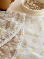aden + anais White Burpy Silky Soft Natural 100% Cotton Woodland Bibs 2 Pack - Image 3 of 4
