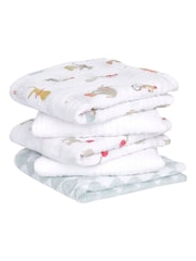 aden + anais White Essentials 100% Cotton Elephant Circus Muslin Squares 5 Pack - Image 1 of 5