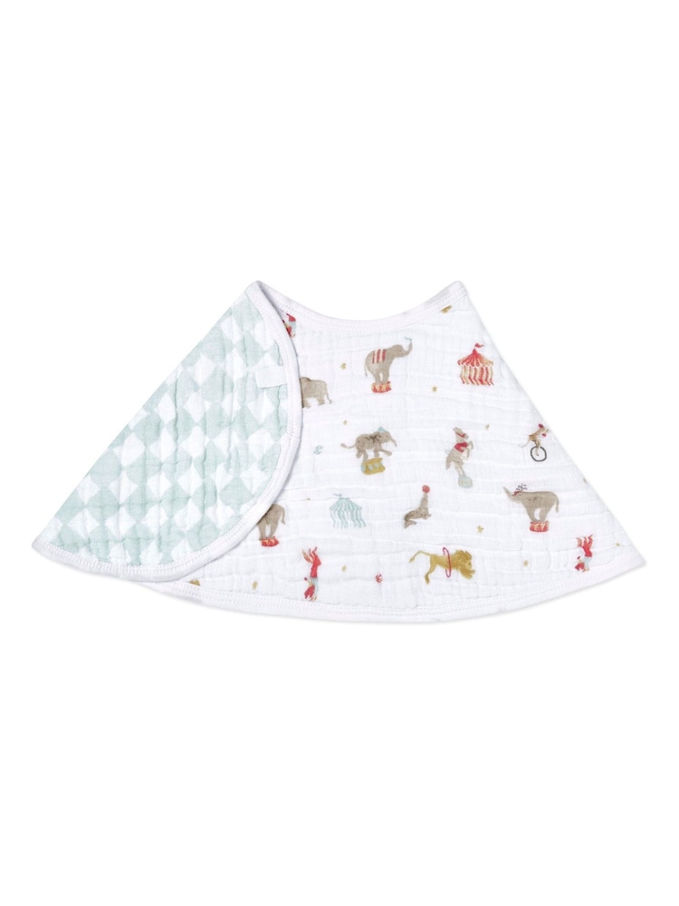 aden + anais White Essentials 100% Cotton Baby Burpy Bib Elephant Circus Muslin - Image 1 of 5 aden + anais White Essentials 100% Cotton Baby Burpy Bib Elephant Circus Muslin - Image 1 of 5