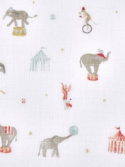 aden + anais White Essentials 100% Cotton Muslin Blanket Elephant Circus Muslins 4 Pack - Image 2 of 8