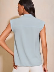 Lipsy Silver Zip Front Sleeveless Utility Pocket Blouse - Image 2 of 4