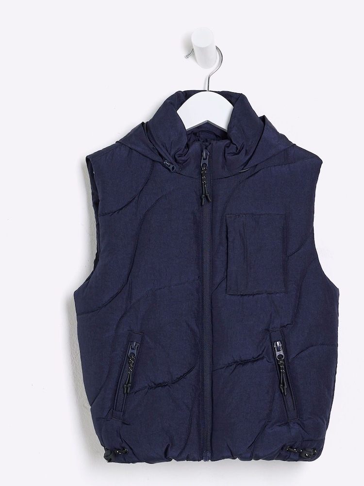 River Island Blue Boys Wave Gilet - Image 1 of 4