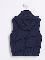 River Island Blue Boys Wave Gilet - Image 2 of 4