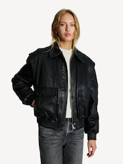 Remain Leather Bomber Black Jacket - Image 2 of 10