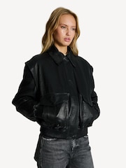 Remain Leather Bomber Black Jacket - Image 4 of 10
