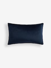 Navy 30 x 40cm Matte Velvet Cushion - Image 3 of 5